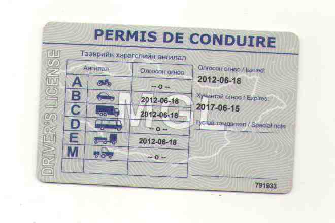 ＰＥＲＭＩＳ ＤＥ ＣＯＮＤＵＩＲＥ是什么意思？蒙古國駕照上的文字